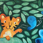cute tiger art happy birthday card