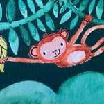 cute monkey art happy birthday card