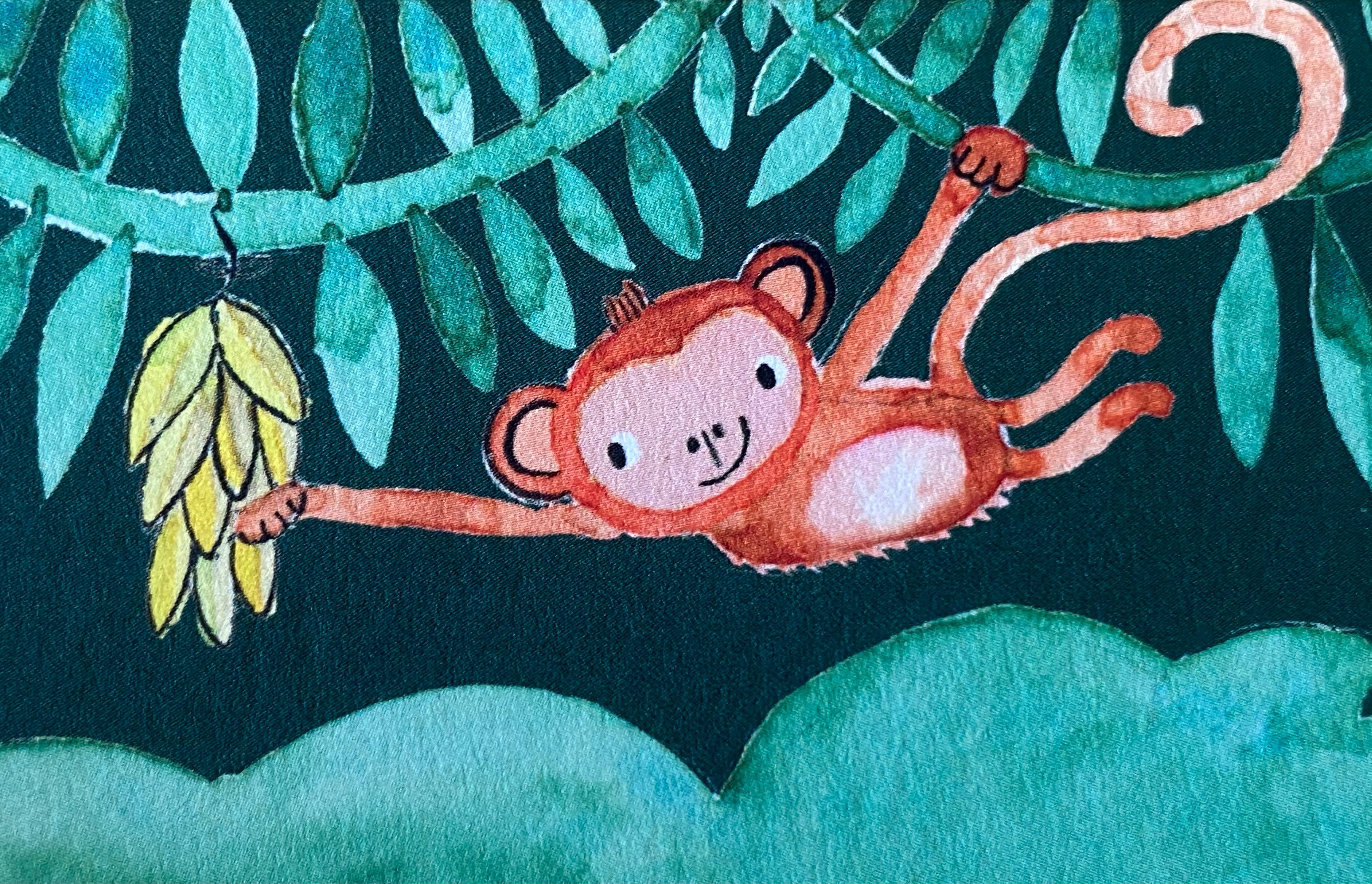 cute monkey art happy birthday card