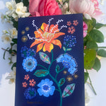 beautiful unique bright floral birthday card