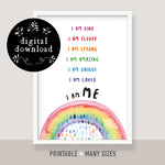 childrens personalised wall art positive affirmation digital download