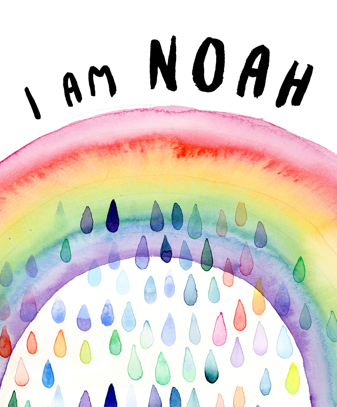 kids babies personalised art print rainbow positive affirmations
