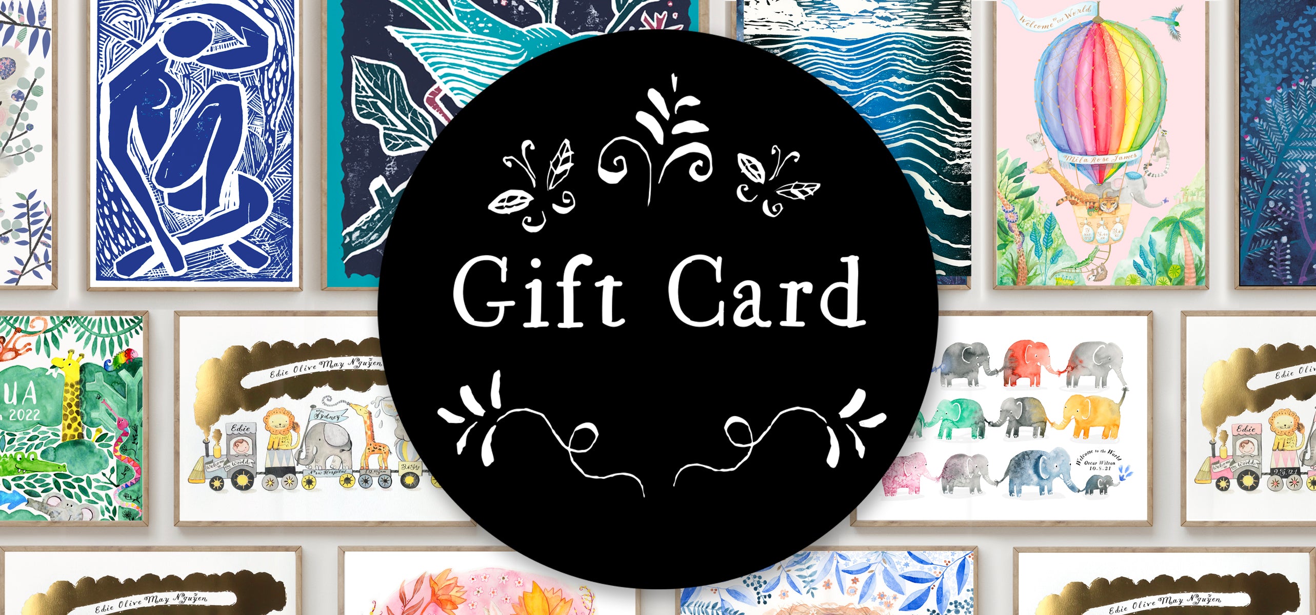 Bianca Moore Studio Gift Voucher. Let friends and family choose their own art and products to suit their style or occasion.