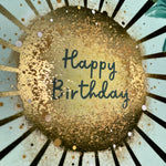 sparkly sunburst happy birthday card