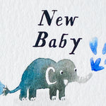 cute elephant new baby card