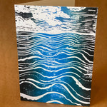 wave print blank greeting card