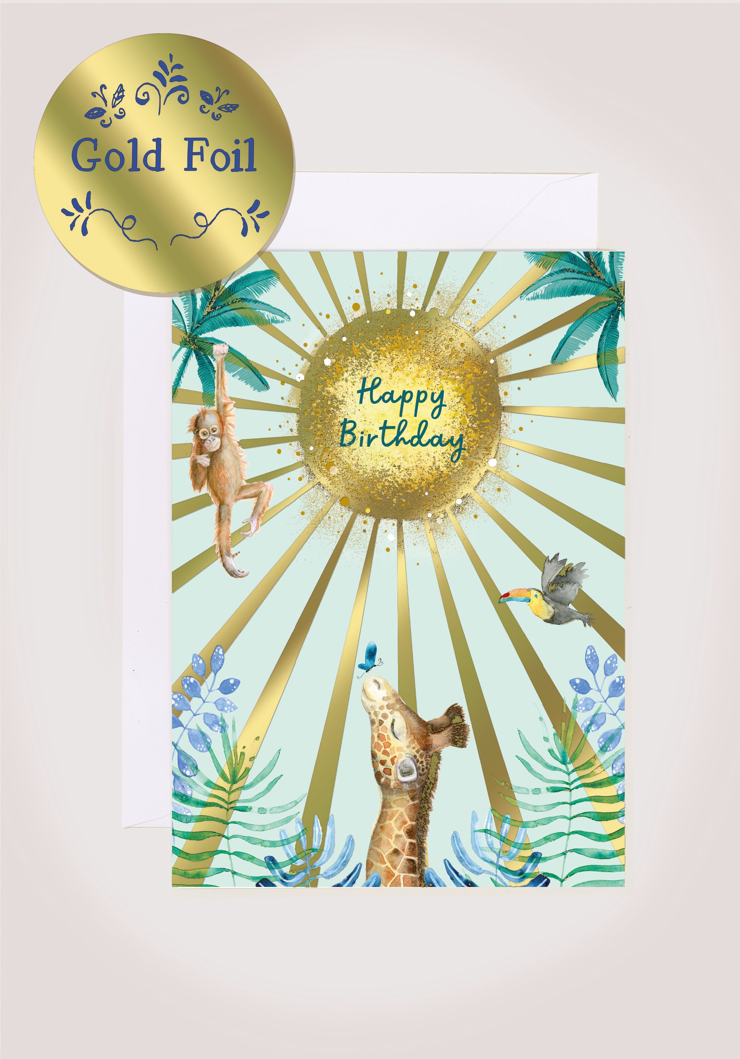 happy birthday card jungle animals